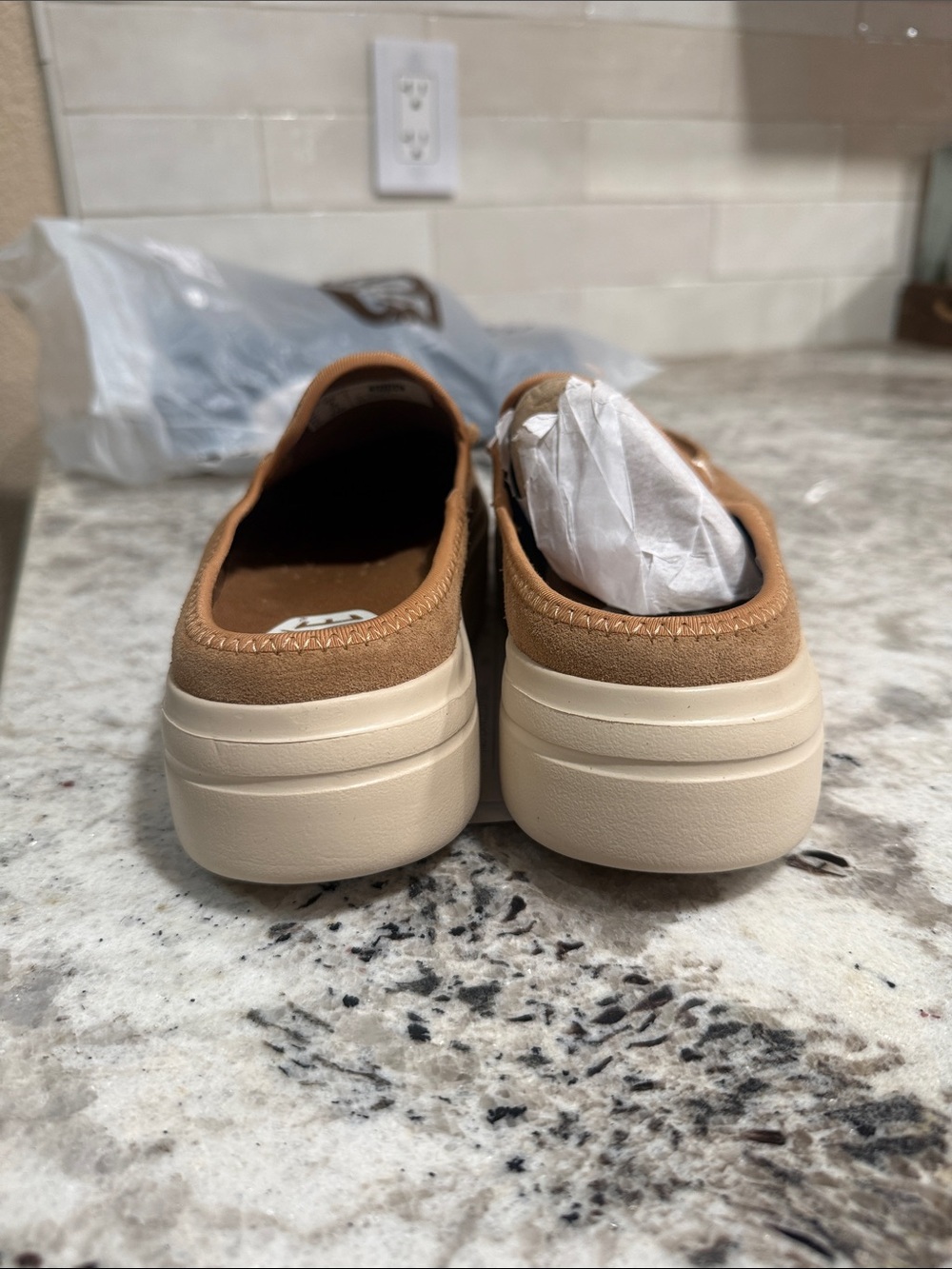 Hey Dude Suede Slip-On Loafers in Cognac Brown - Picture 4 of 5